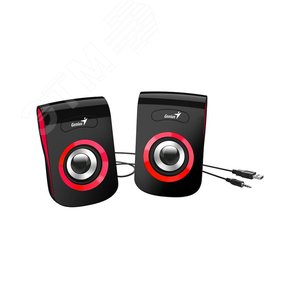 Колонки компьютерные Geinus SP-Q180, 2.0, 2 x 3W RMS, USB, красный