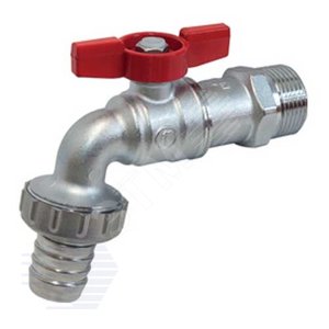 Кран водоразборный со штуцером R620 Ду 20 Ру10.5 НР 3/4' бабочка