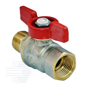 Кран шаровой R914 Ду 15 1/2' Ру42 ВН полнопроходной бабочка красный