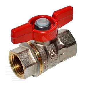 Кран шаровой R911 Ду 15 1/2' Ру42 ВВ полнопроходной бабочка красный