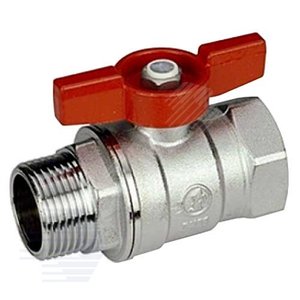 Кран шаровой хромированный R254D Ду 15 1/2' Ру42 ВН бабочка красный