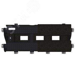 Коллектор модульный MK-60-3D.EPP на 3 контура G 1', магистраль G 1', с термоизоляцией до 60 кВт черный муар с серебром, ст. 09Г2С