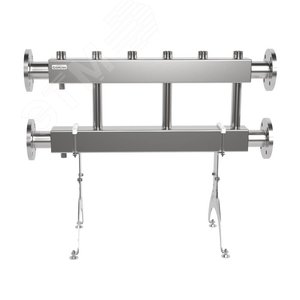 Коллектор модульный MKSS-400-3x32 на 3 контура G 1 1/4', 2 магистрали фланцевое подключение DN 65, до 400 кВт, нерж. Сталь