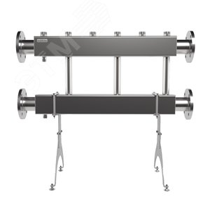 Коллектор модульный MKSS-600-3x32 на 3 контура G 1 1/4', 2 магистрали фланцевое подключение DN 80, до 600 кВт, нерж. сталь