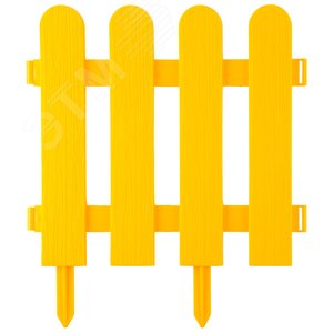 Забор декоративный ''ШТАКЕТНИК'', 29x224см, желтый