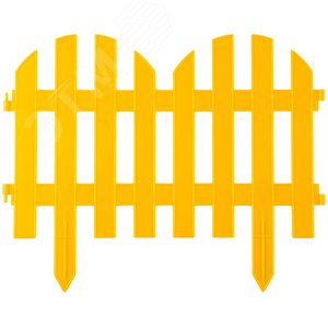 GRINDA Палисадник, 28 х 300 см, желтый, 7 секций, декоративный забор (422205-Y)