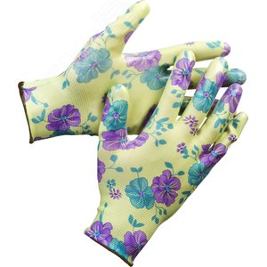 GRINDA S-M, садовые перчатки с прозрачным нитриловым покрытием, зелёные, 13 класс (11295-S)