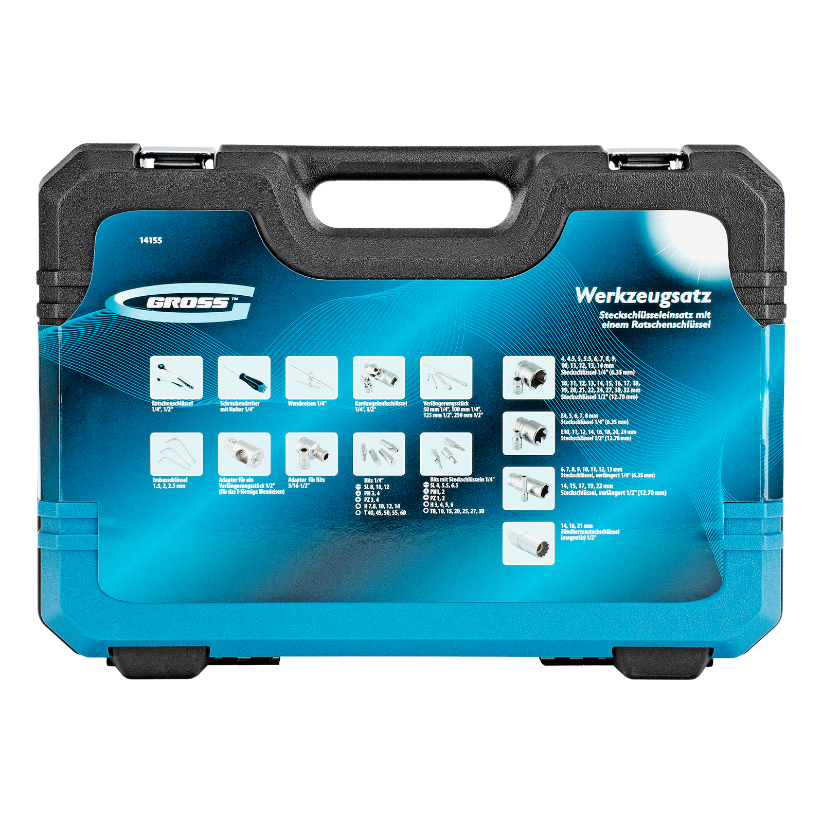 Набор инструментов, 1/4", 1/2", CrV, 120 зубьев, 109 предметов Gross