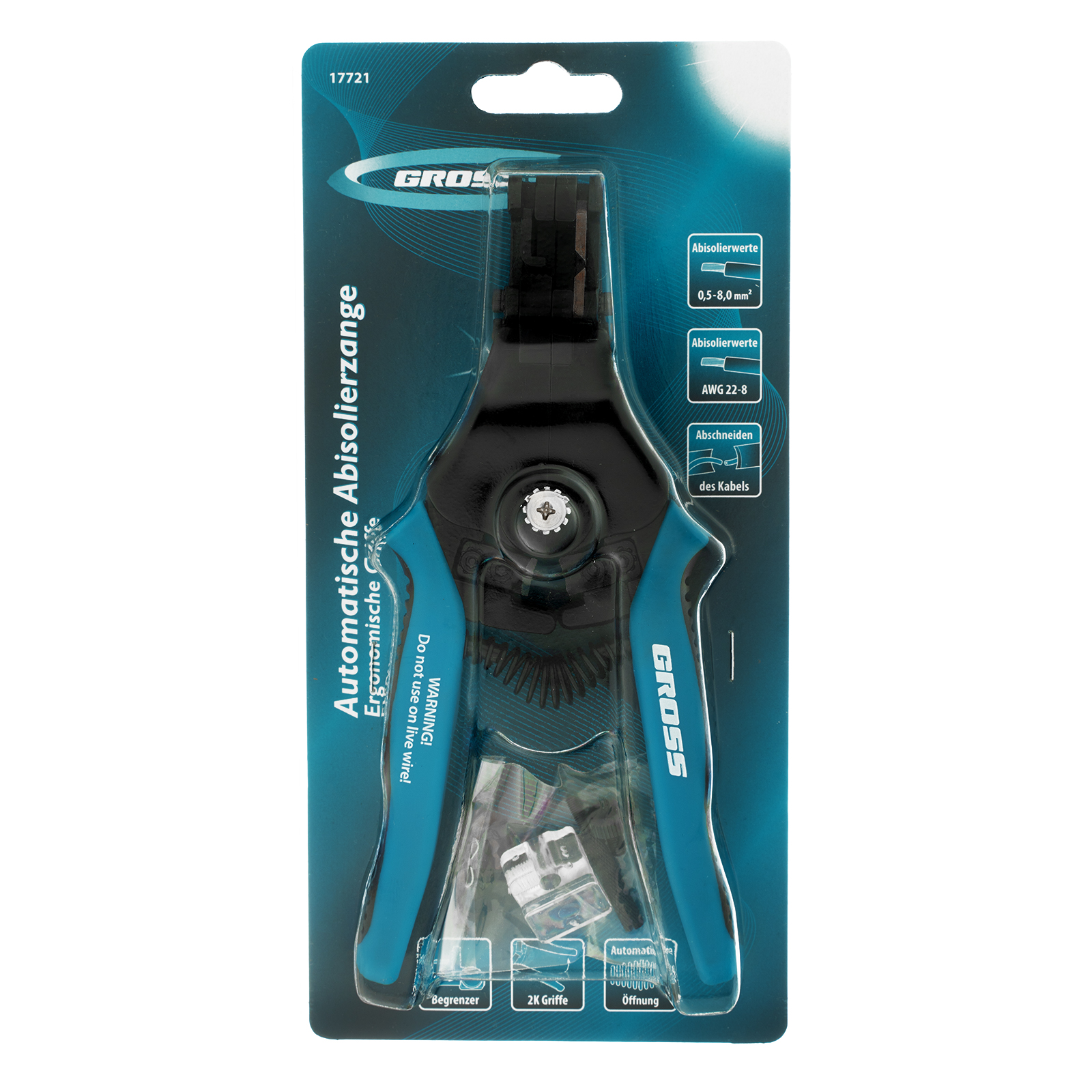 Щипцы для зачистки электропроводов 0.5, 1.0, 1.5, 2.5, 4.0, 8.0 мм/кв (8-22AWG) лезвие SK5 Gross