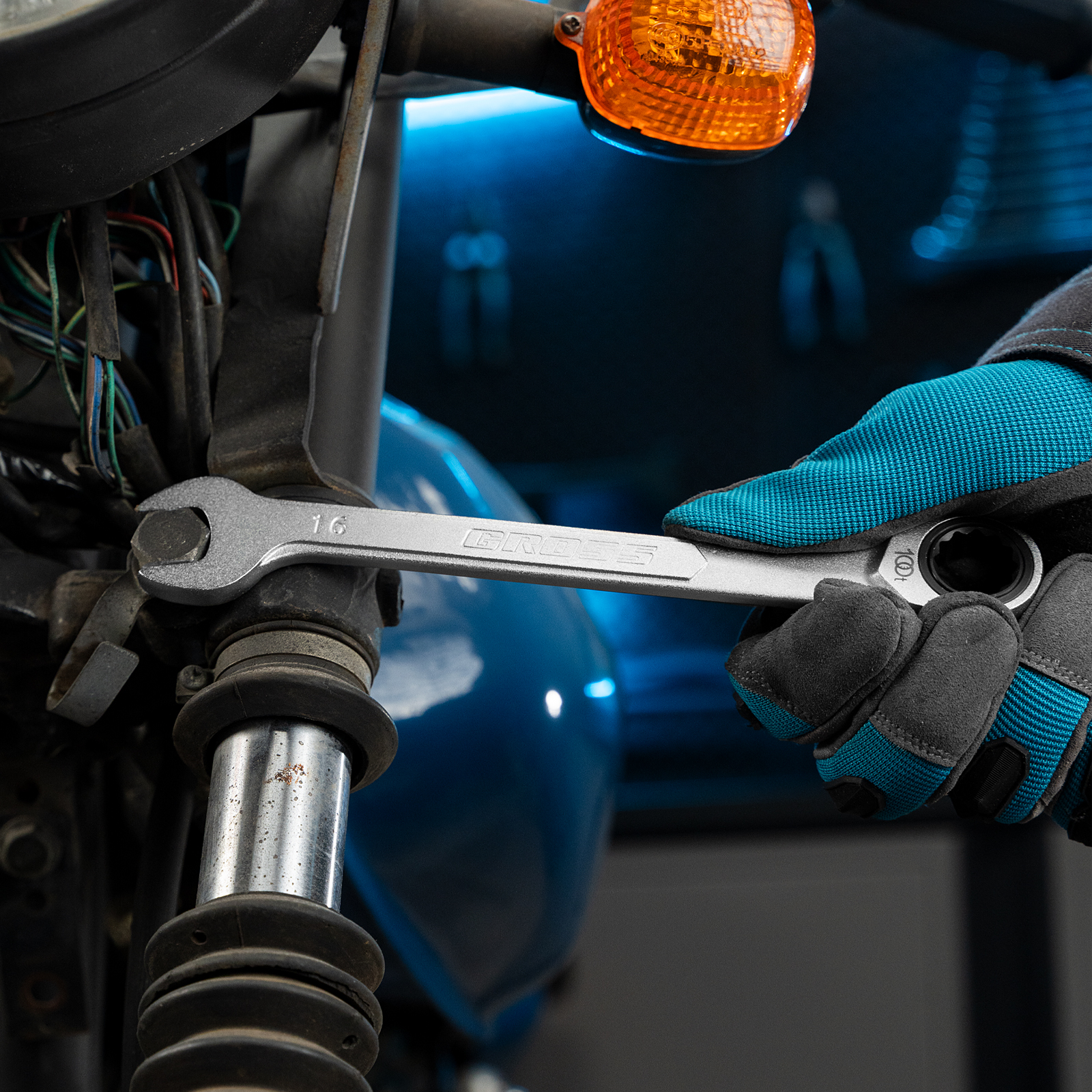 Ключ комбинированный трещоточный, 16 мм, количество зубьев 100 Gross