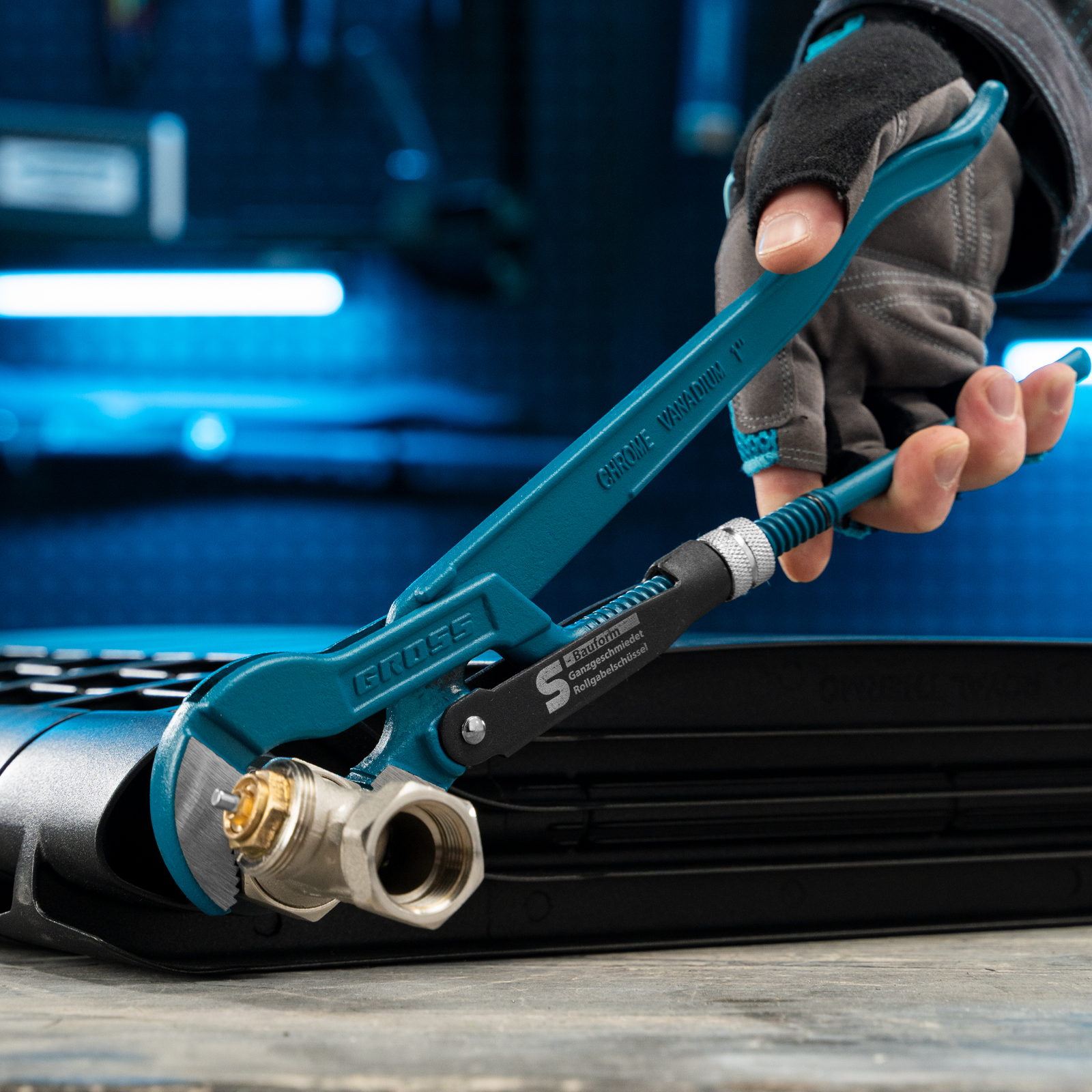 Ключ трубный рычажный 1, №1, цельнокованый, CrV, тип "S" Gross