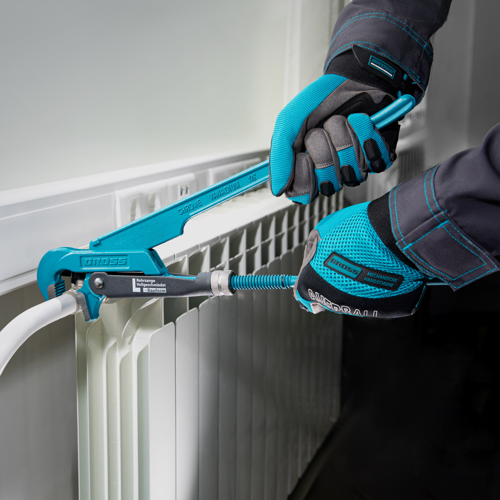 Ключ трубный рычажный 1.5, №2, цельнокованый, CrV, тип "L" Gross