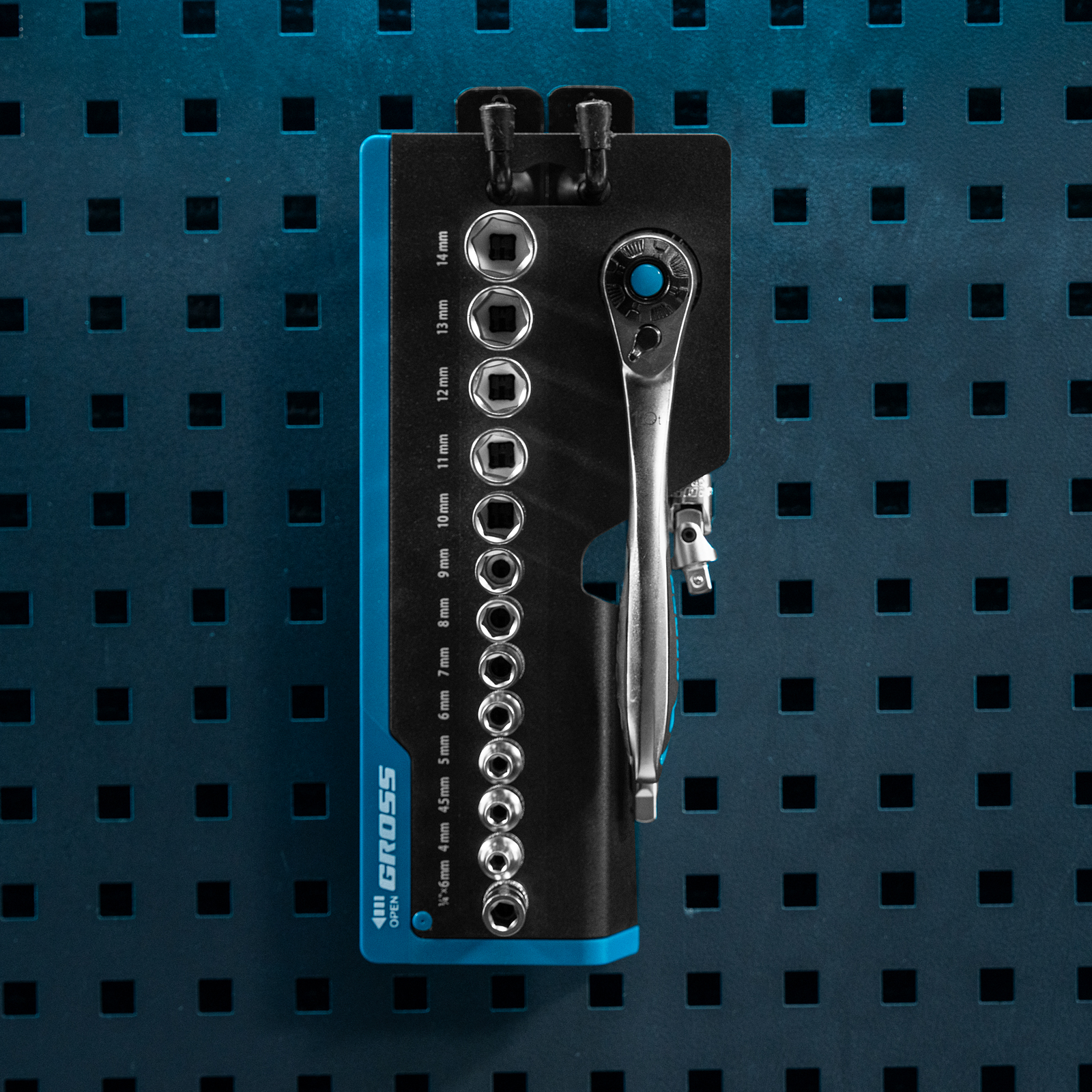 Набор торцевых головок, трещотка 120 зубьев, 1/4", CrV, 36 предметов Gross