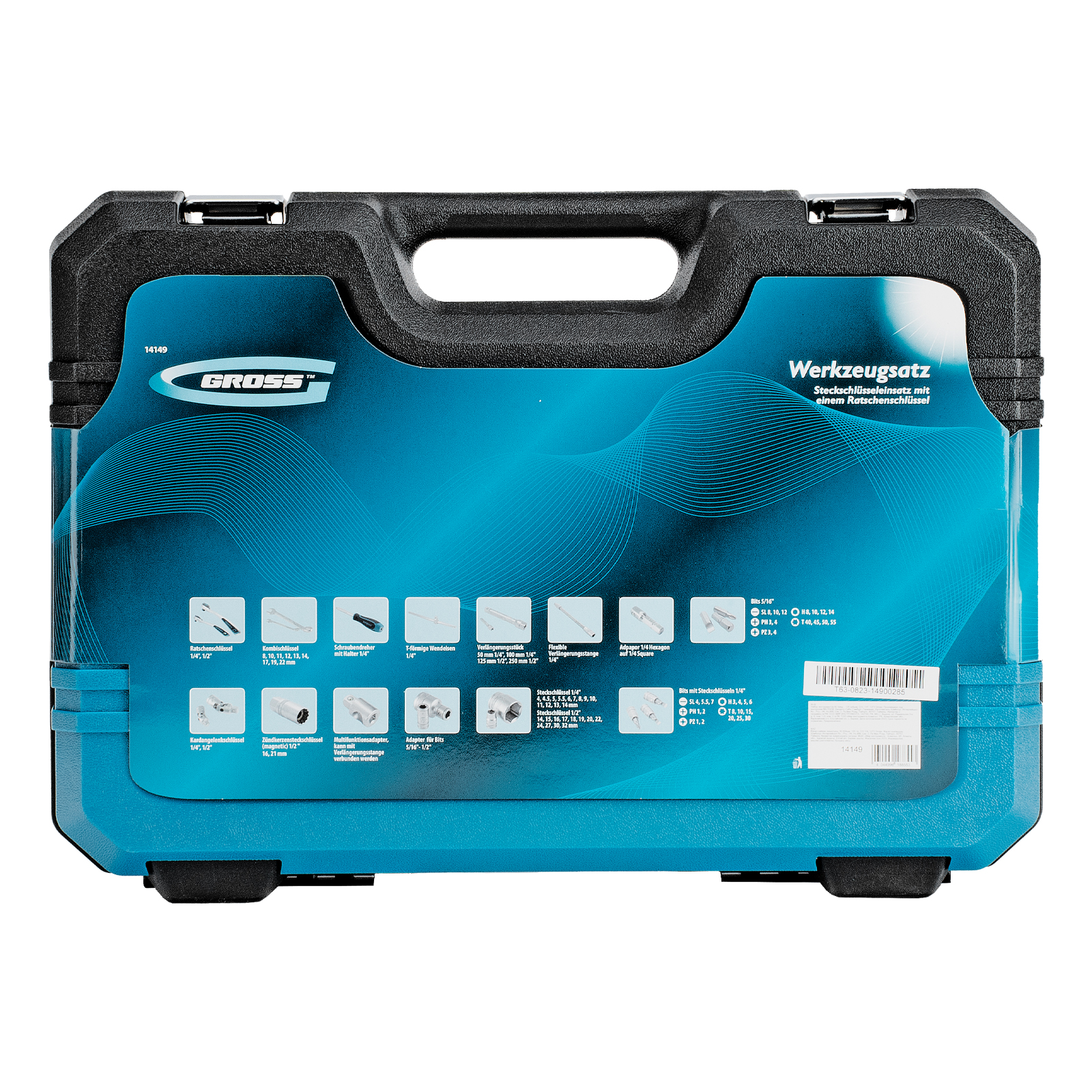 Набор инструментов, 1/4", 1/2", CrV, 120 зубьев, 82 предмета Gross