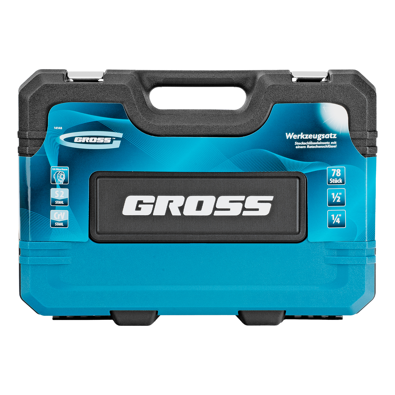 Набор инструментов, 1/4", 1/2", CrV, 120 зубьев, 78 предметов Gross