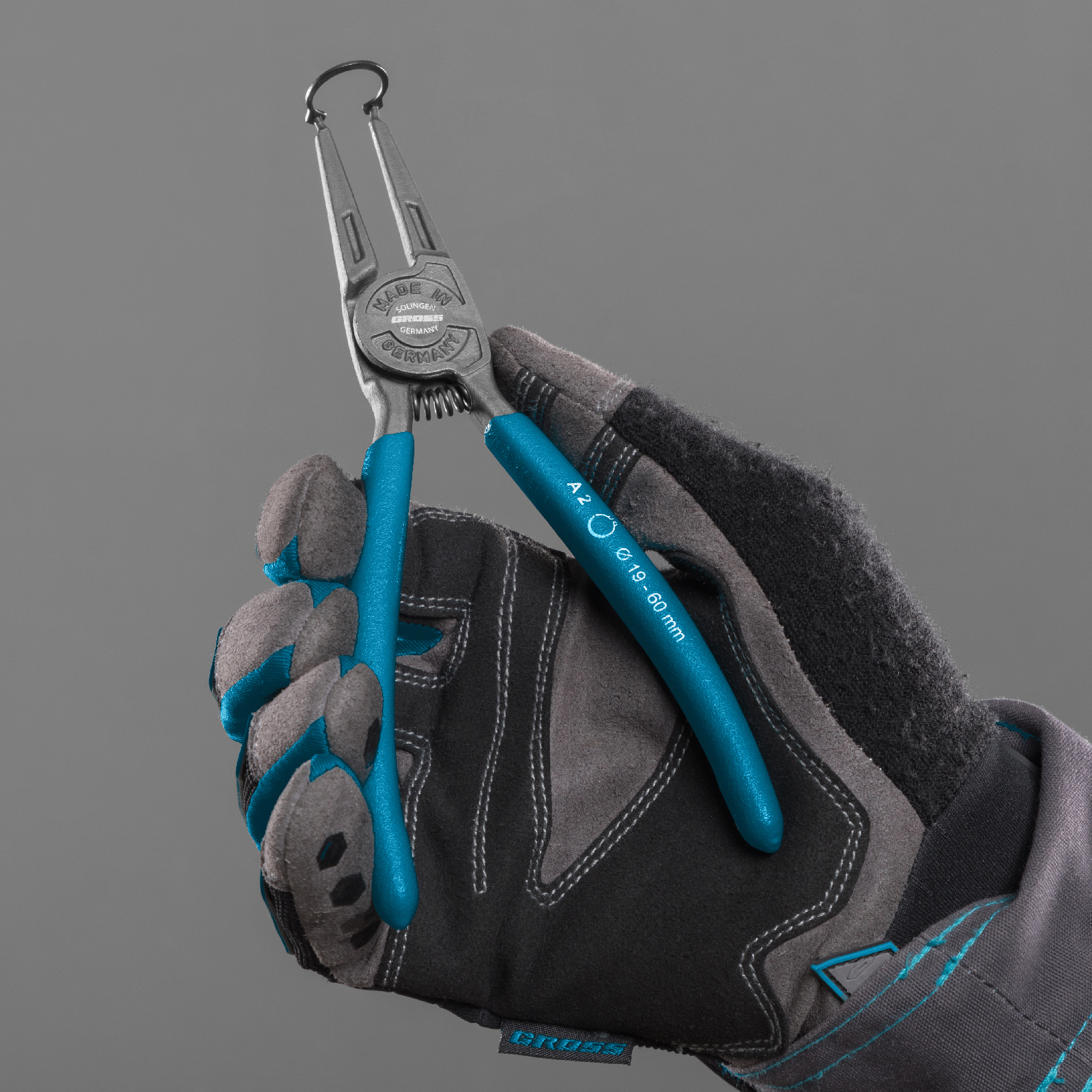 Съемник, 175 мм, для внешних стопорных колец (19-60 мм) прямые губки (разжим) Gross