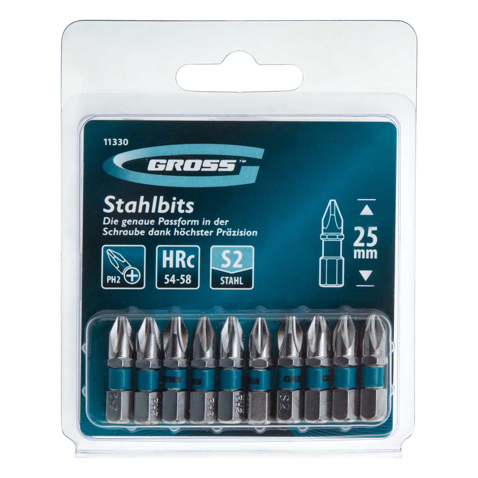 Бита РН2 х 25, сталь S2, 10 шт. Gross
