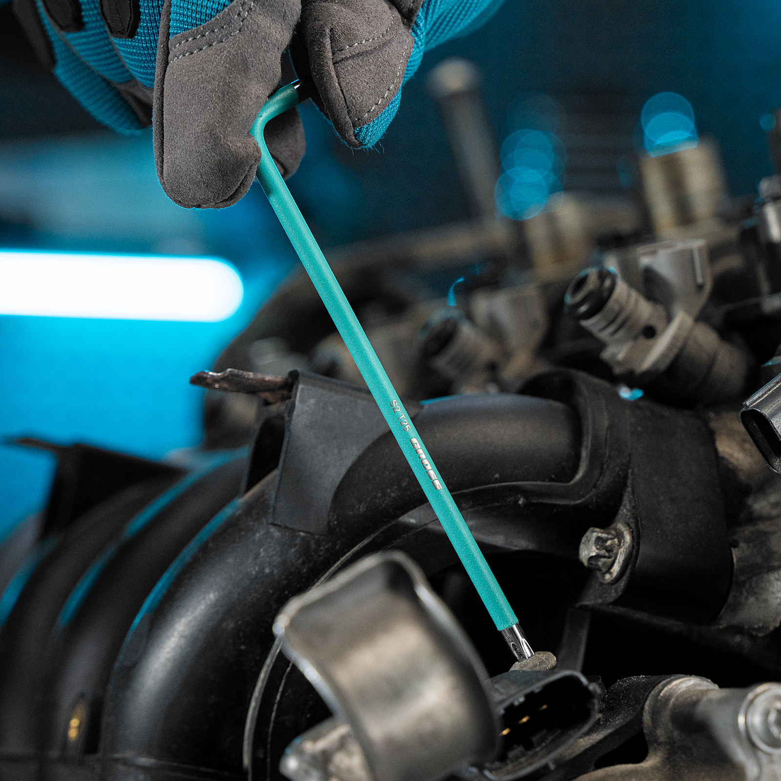 Набор ключей имбусовых Torx -TT, 9 шт: T10-T50, магнит, S2, экстра-длинные, хром/краска 9 шт Gross