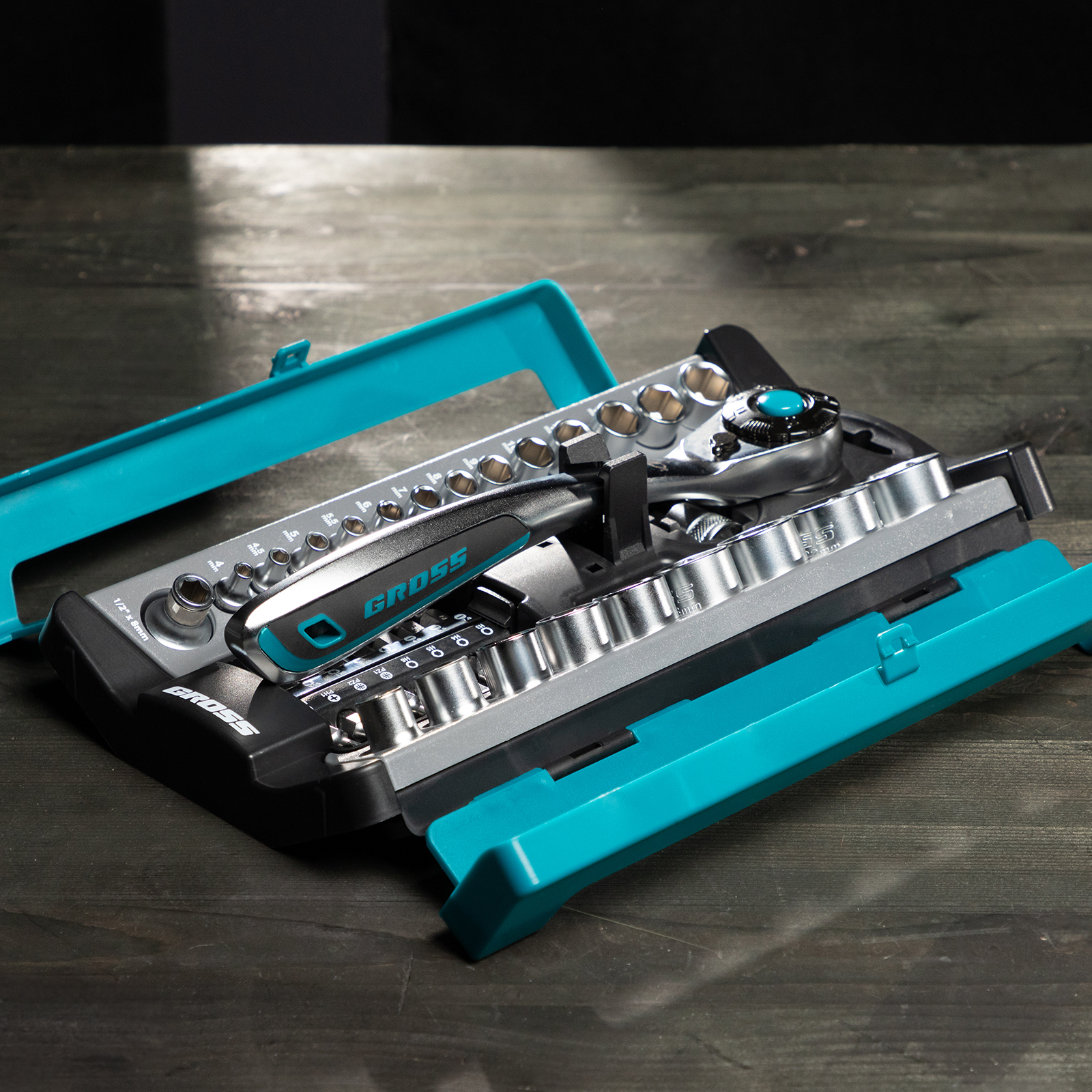 Набор торцевых головок, трещотка 120 зубьев, 1/2", 1/4", CrV, 41 предмет Gross