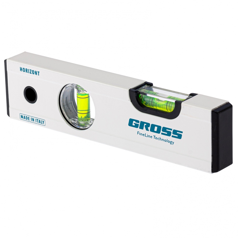 Уровень алюминиевый, 200 мм, фрезерованный, 2 глазка, магнитный Gross