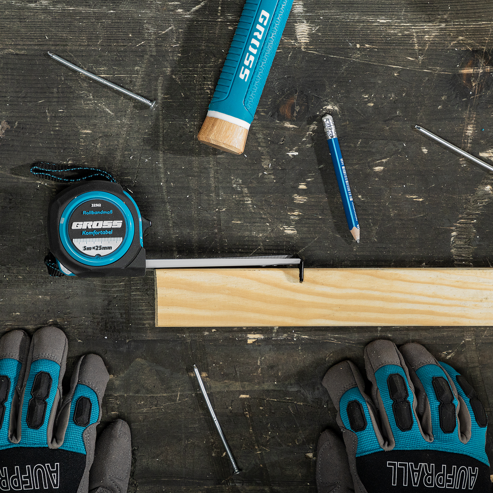 Рулетка Komfortabel 5 м х 25 мм,обрезиненный корпус Gross