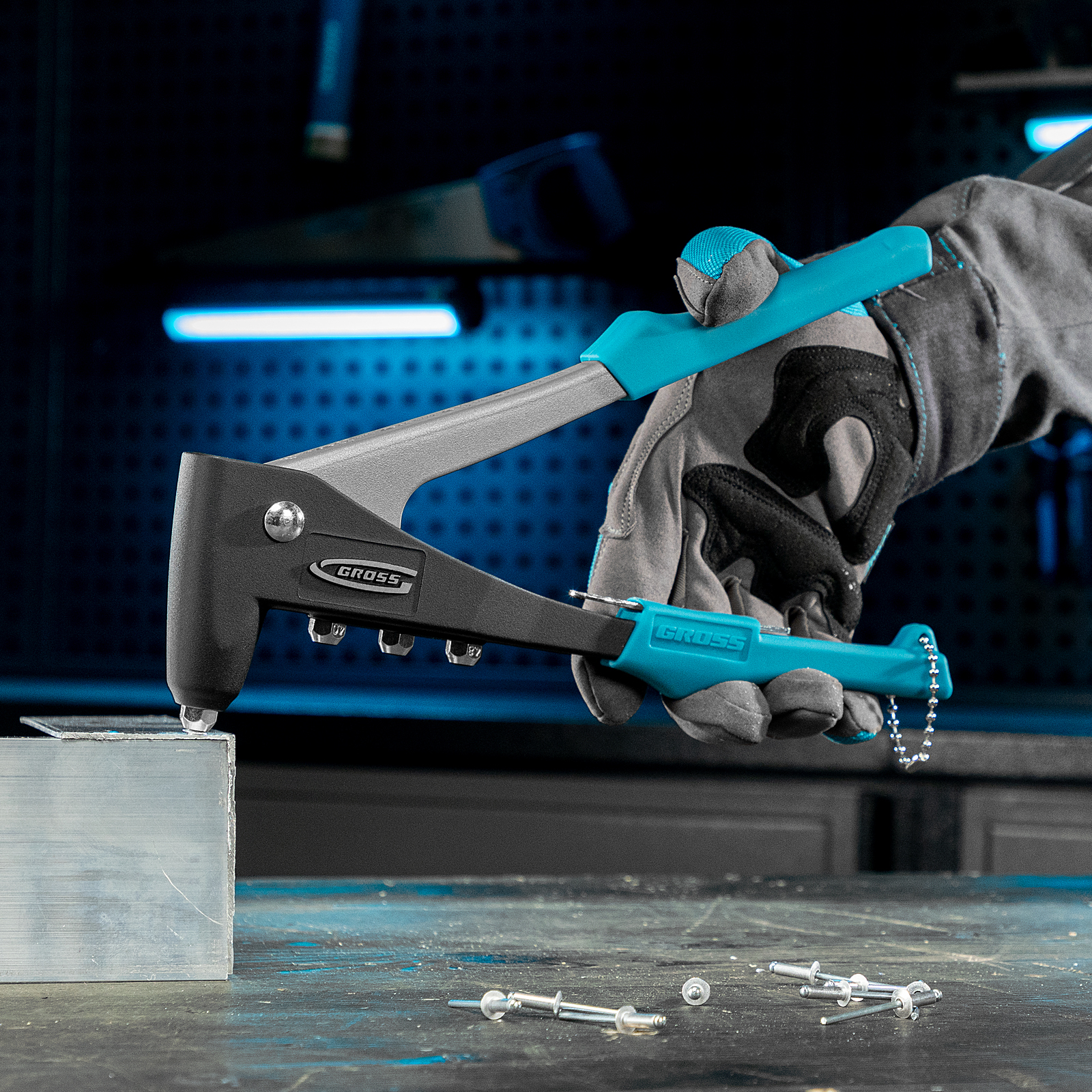 Заклепочник литой, заклепки 2.4-4.8 мм Gross