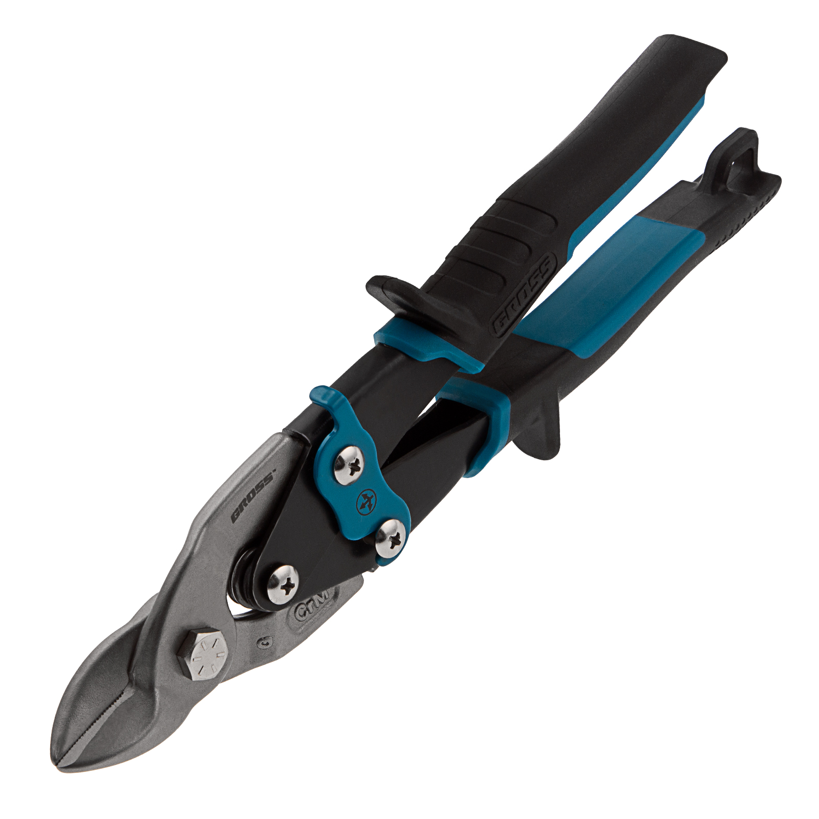 Ножницы по металлу "Piranha", 230 мм, прямой усиленный рез (Bulldog) сталь СrMo, двухкомпонентная рукоятка-ки Gross