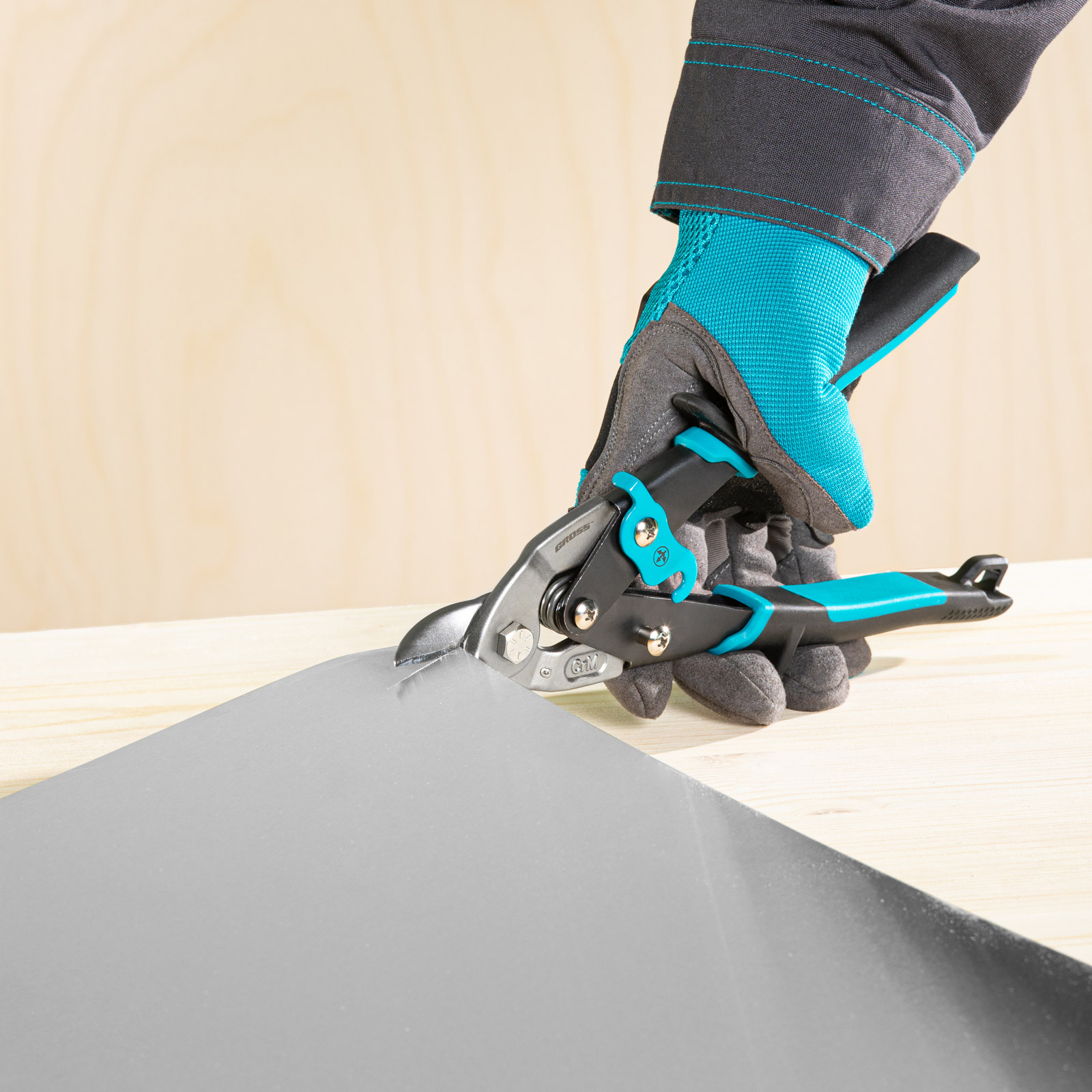 Ножницы по металлу "Piranha", 230 мм, прямой усиленный рез (Bulldog) сталь СrMo, двухкомпонентная рукоятка-ки Gross