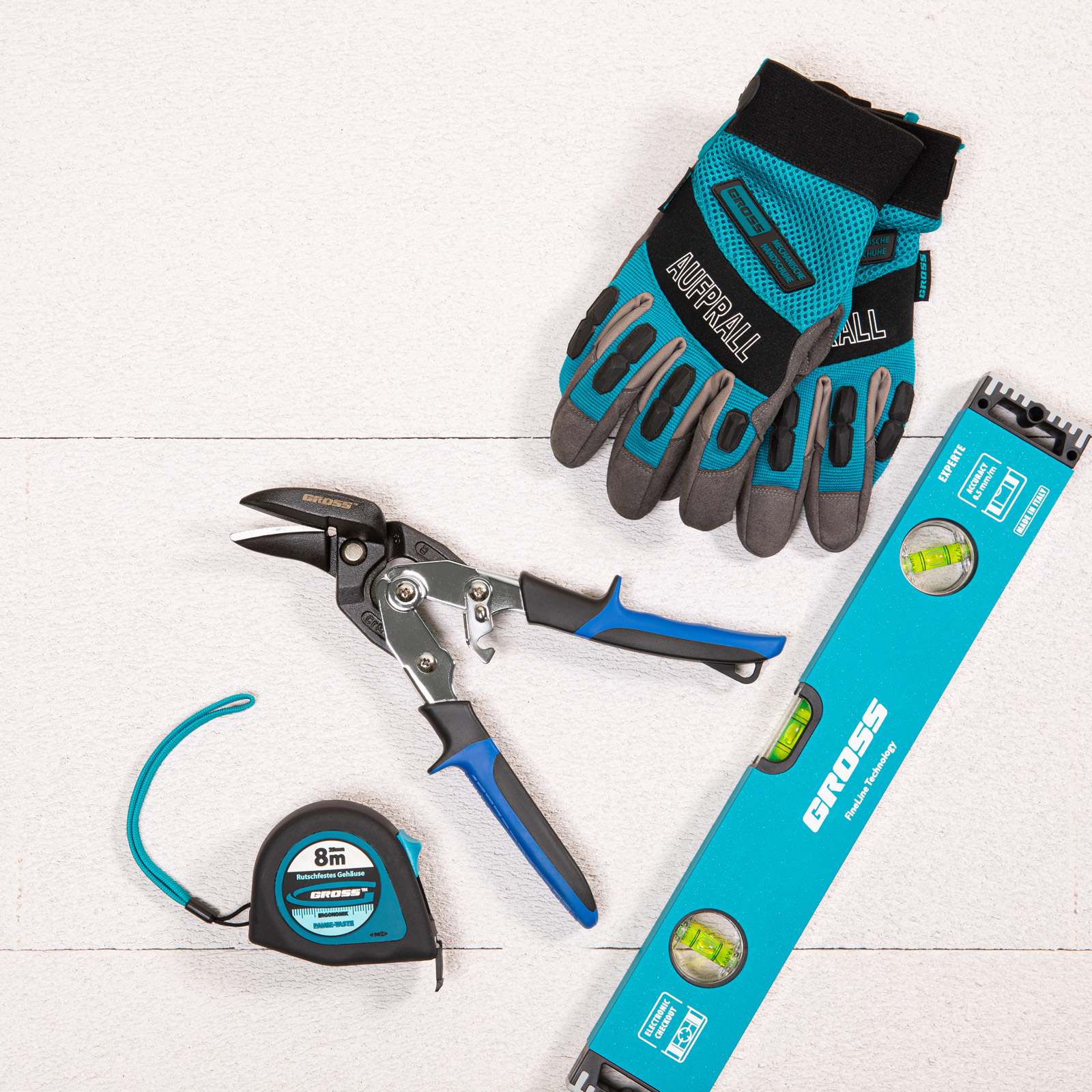 Ножницы по металлу "Piranha", усиленные, 255 мм, прямой и правый рез, сталь СrMo, двухкомпонентные рукоятки Gross