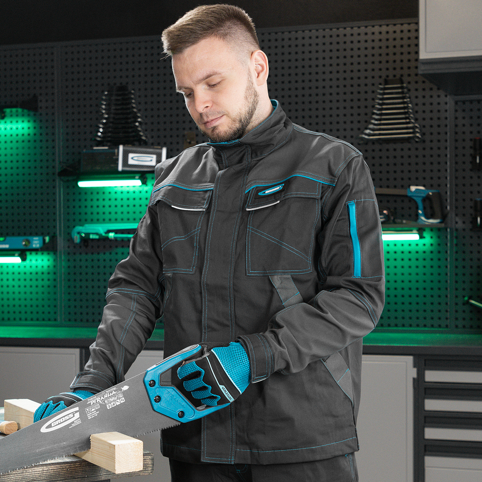 Куртка профессиональная рабочая, 97% хлопок 3% спандекс, XXXL Gross