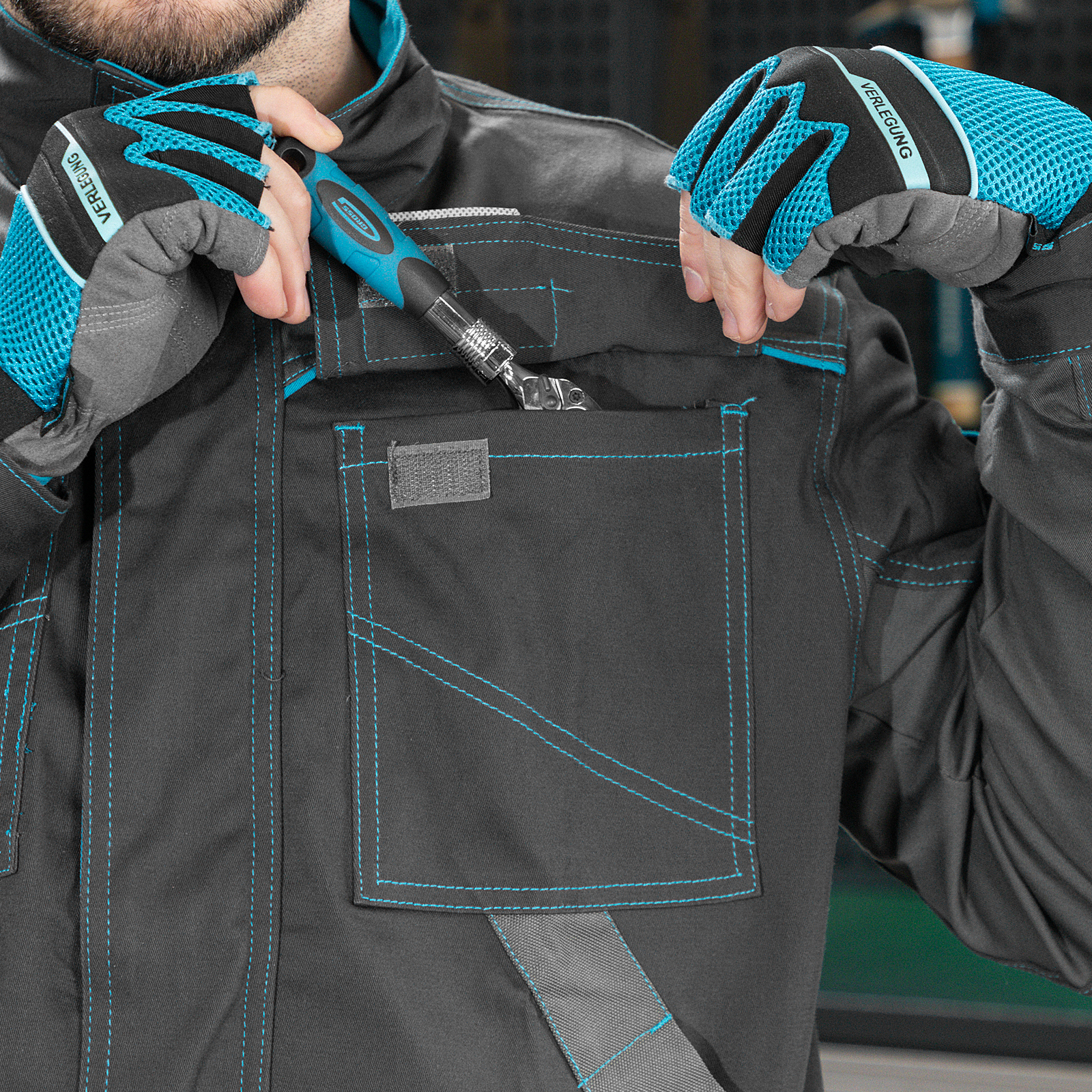 Куртка профессиональная рабочая, 97% хлопок 3% спандекс, XXXL Gross