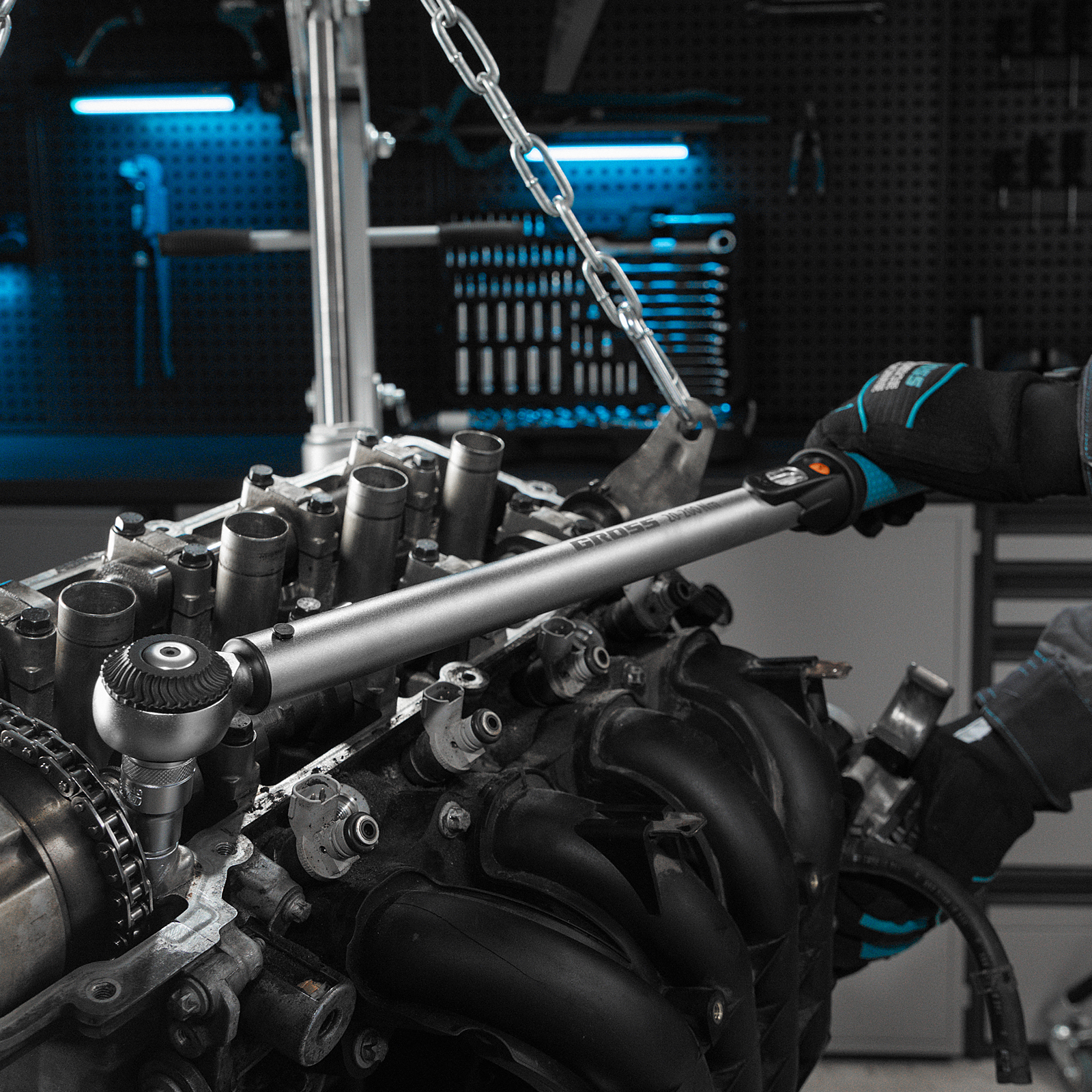 Ключ динамометрический, 20-200 Нм, 1/2", CrV Gross