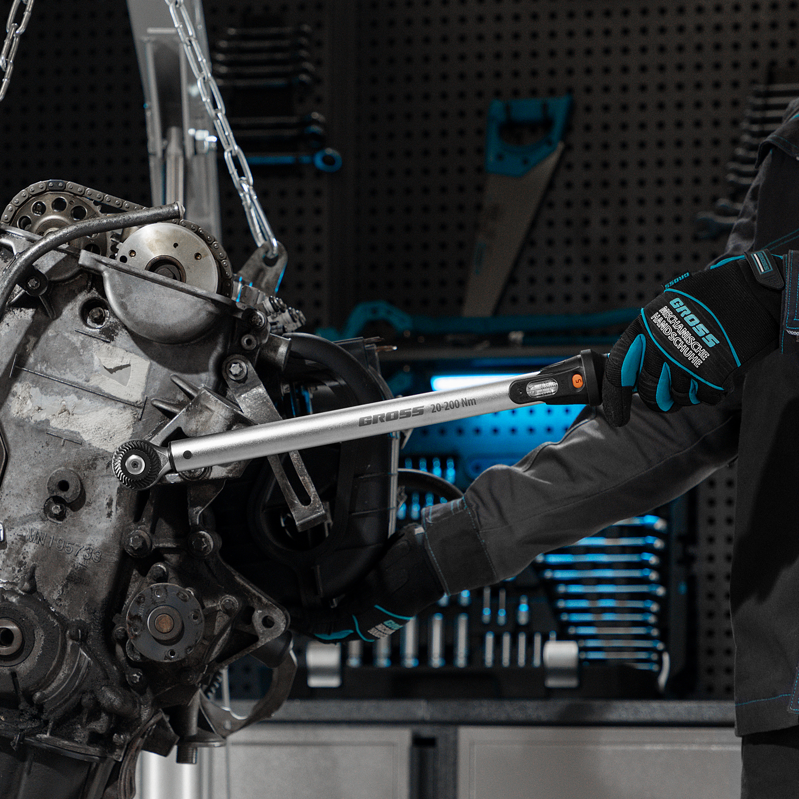 Ключ динамометрический, 20-200 Нм, 1/2", CrV Gross