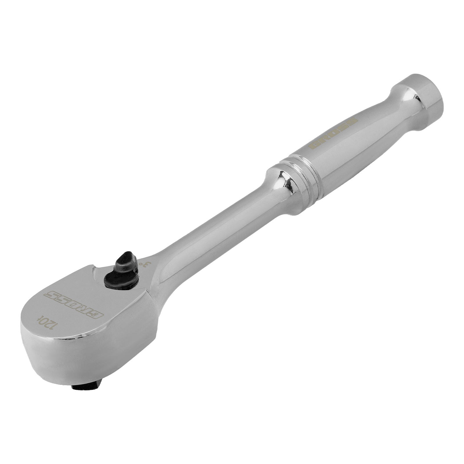 Ключ-трещотка 1/4", CrV, 120 зубьев, цельнометаллический, хром Gross