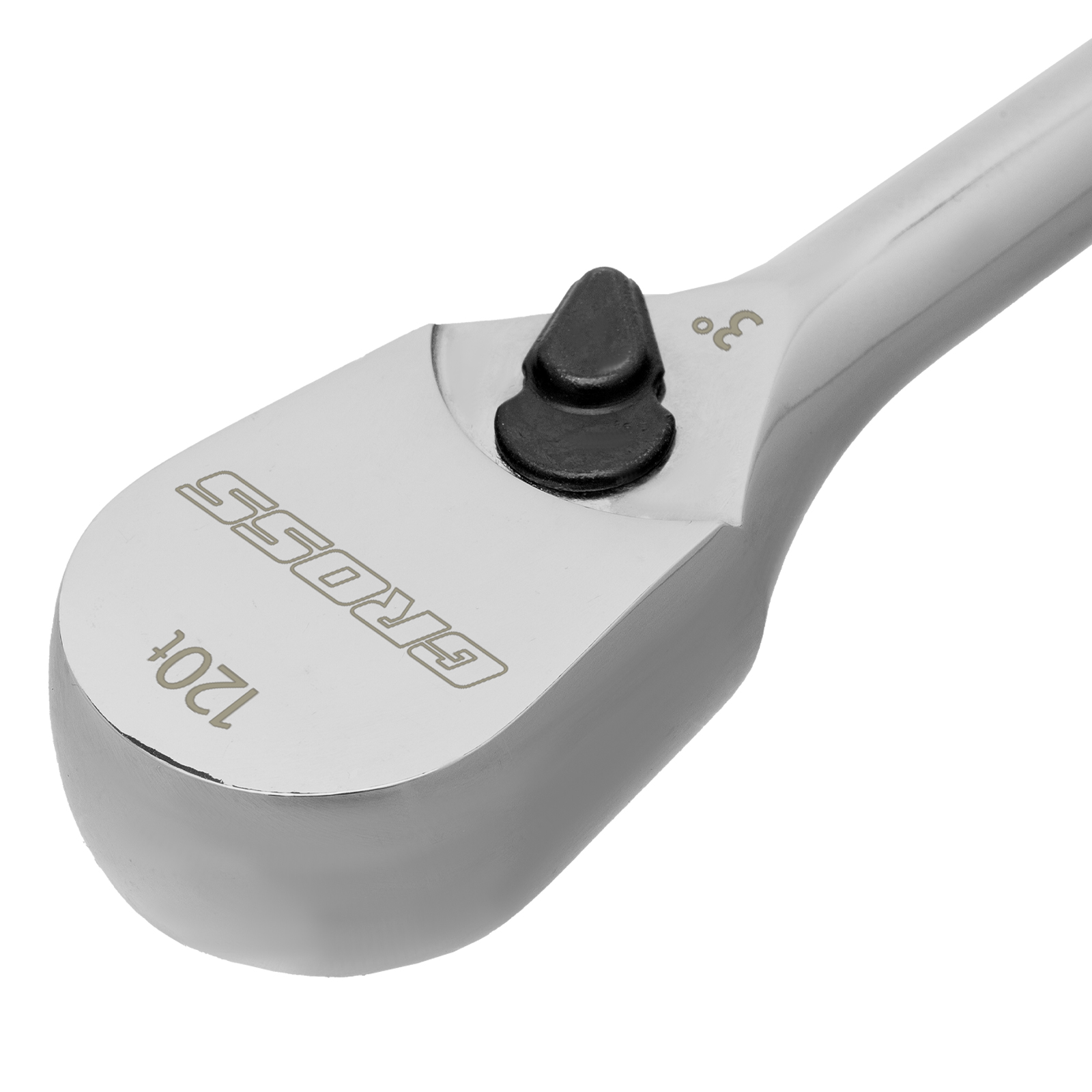 Ключ-трещотка 3/8", CrV, 120 зубьев, цельнометаллический, хром Gross