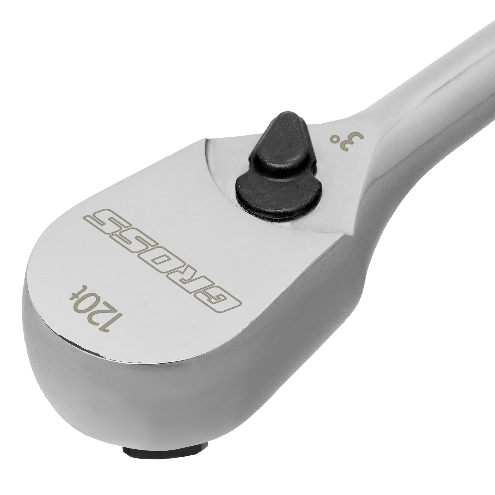 Ключ-трещотка 1/2", CrV, 120 зубьев, цельнометаллический, хром Gross