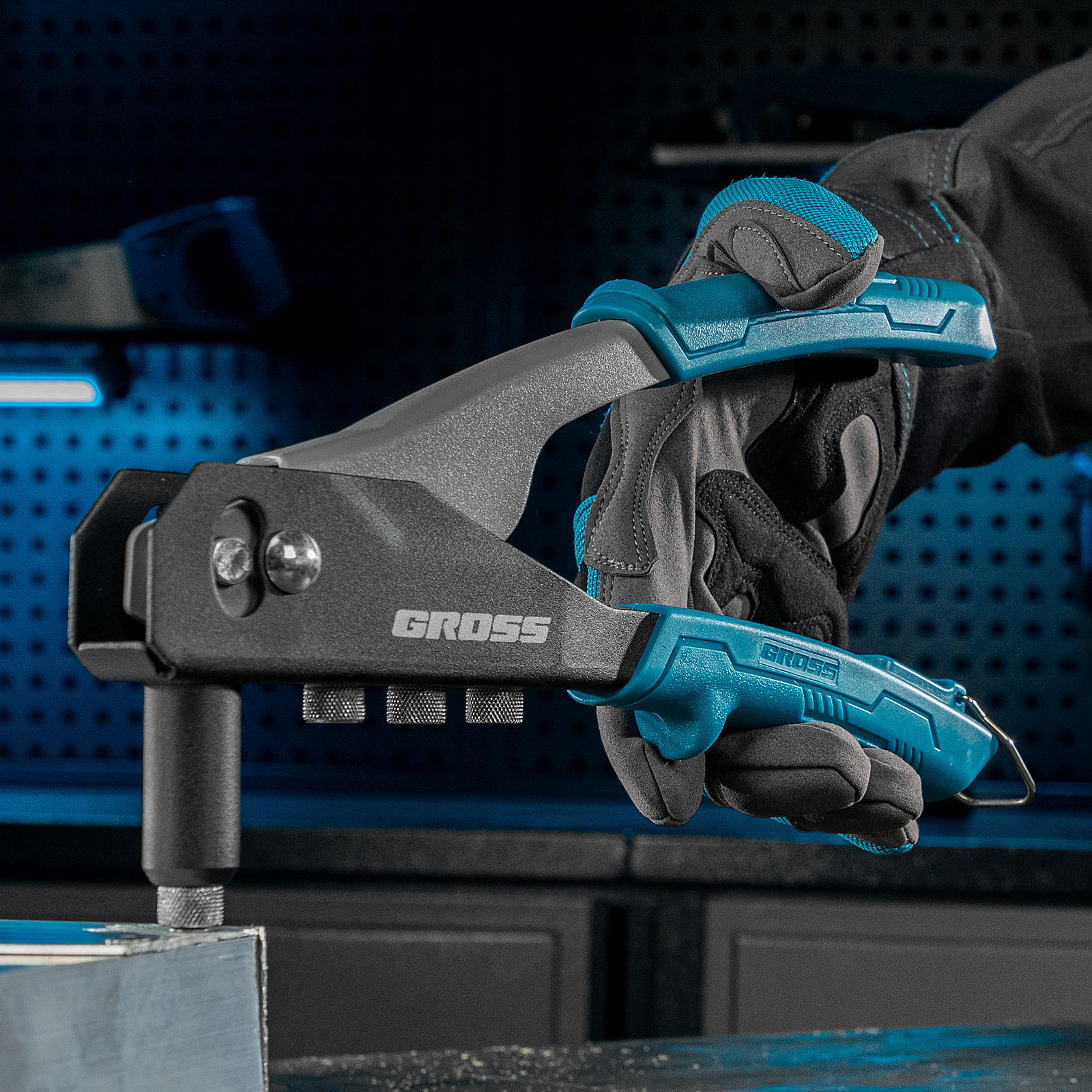 Заклепочник ручной, 260 мм, заклепки 2,4-3,2-4,0-4,8 мм Gross