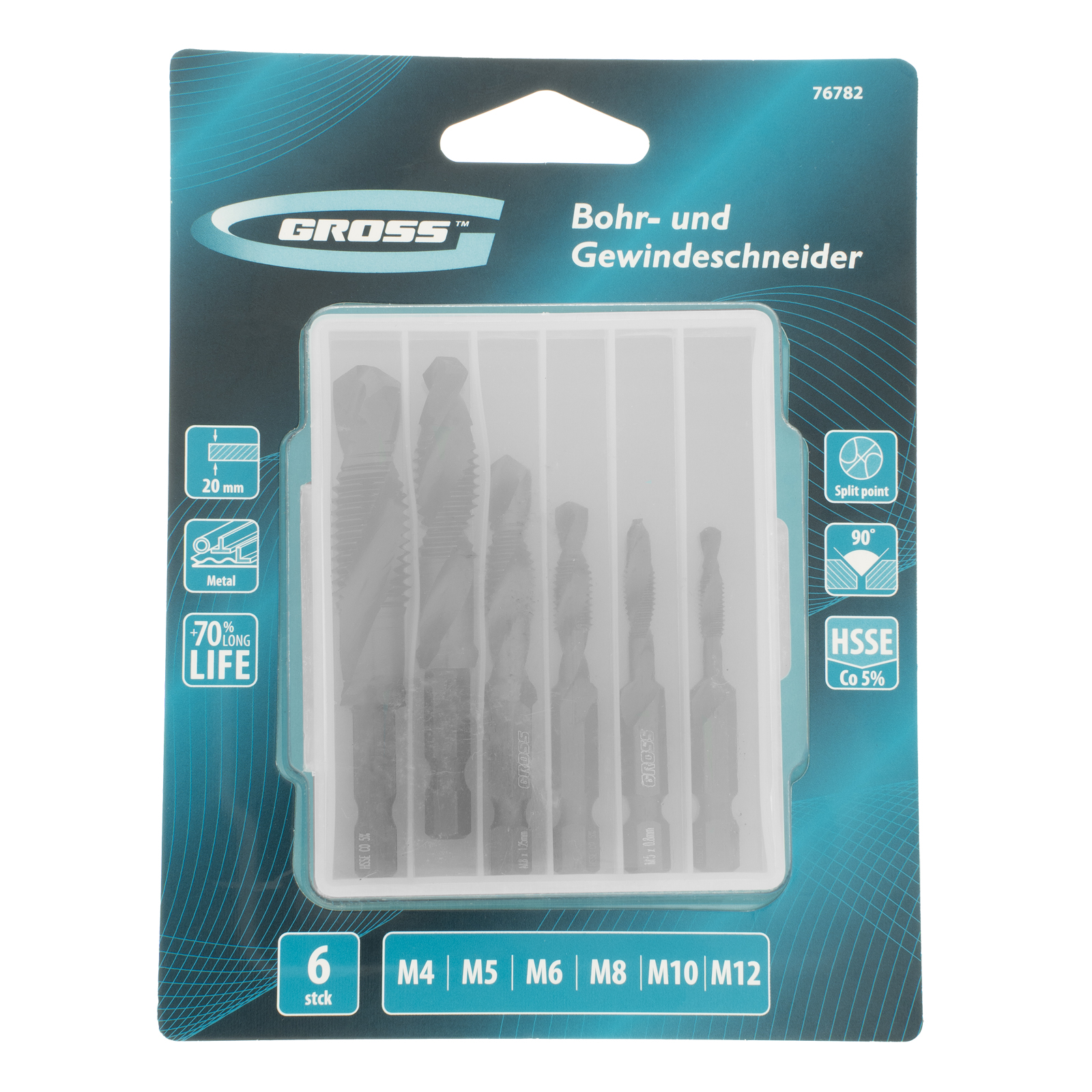 Набор сверл-метчиков, М4-М12, Co5% // Gross