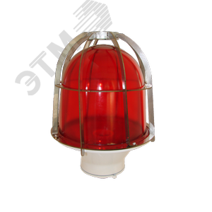 Прибор светосигнальный ЗОМ с решеткой  красный IP53 95Вт Лампа накаливания.  Крепление на трубу