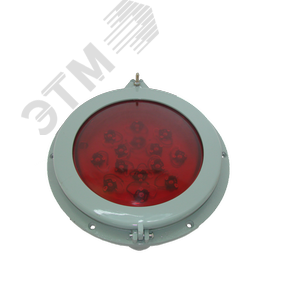 Светильник общепромышленный ля работы в сети постоянного тока с номинальным напряжением 24В НВУ 01М-27-002-01-Д красный IP65 27Вт LED