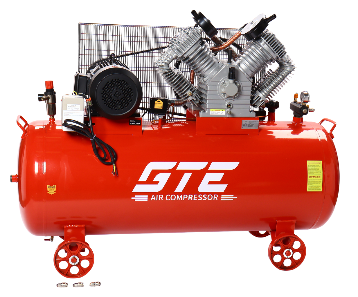 Компрессор поршневой ременной 380В 1200л/мин. ресивер-500л GTE