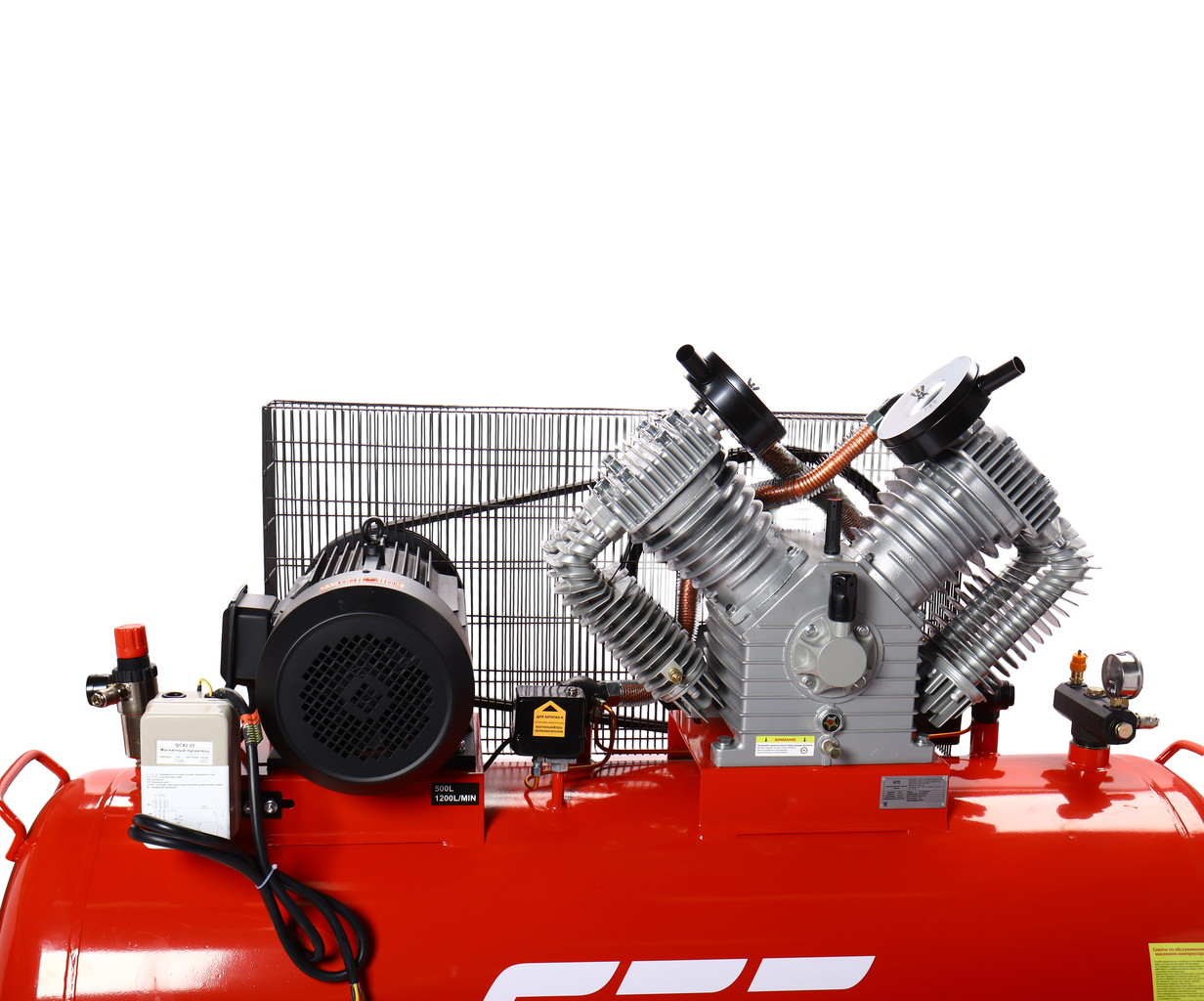 Компрессор поршневой ременной 380В 1200л/мин. ресивер-500л GTE