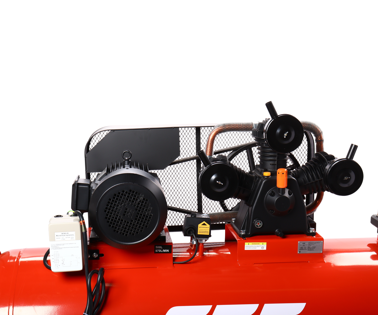 Компрессор поршневой ременной 380В 970л/мин. ресивер-500л GTE