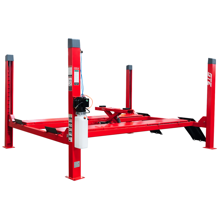 Подъемник электрогидравлический 4т 190-1900мм 4-х стоечный 220В (ручной спуск) GTE