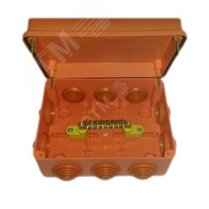 Коробка уравнивания потенциалов 150?110?70 , крышка на винтах, IP55, ОП, оранжевый, негорючая, ПВ-0