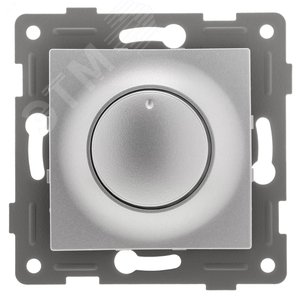 Ugra диммер, 500 W, с накладкой и воротком, скрытая установка.  серебро.