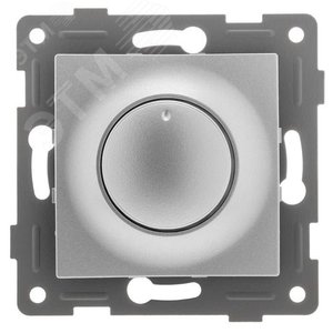 Bravo диммер, 500 W, с накладкой и воротком, скрытая установка.  серебро.