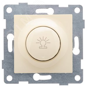 Ugra диммер, 500 W, с накладкой и воротком, скрытая установка.  бежевый.