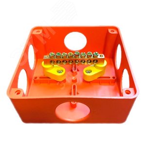 Коробка уравнивания потенциалов 100?100?50, крышка на винтах, IP55, ОП, оранжевый, негорючая, ПВ-0