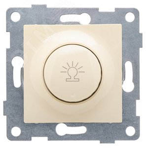 Bravo диммер, 500 W, с накладкой и воротком, скрытая установка.  бежевый.